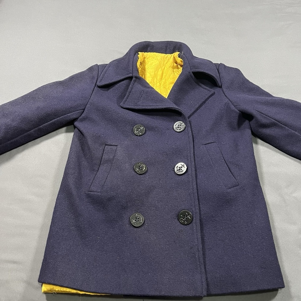 Vintage Sears 60's 70's Navy Wool Peacoat Jacket Coat Women's Size 10 Nautical‎